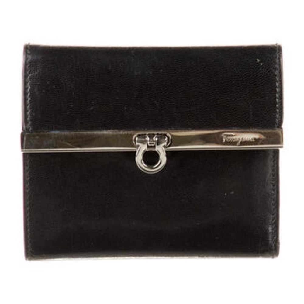 Salvatore Ferragamo Black Leather Wallet